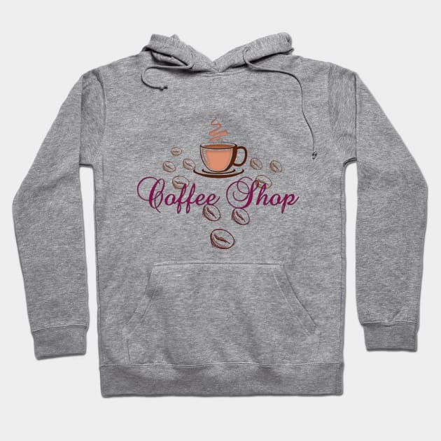 coffee shop t  design Hoodie by naugitaartworld